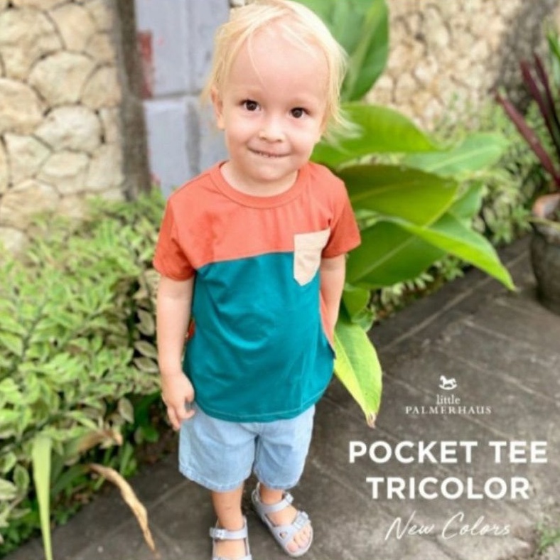 LITTLE PALMERHAUS Pocket Tee Tricolor Kids T-shirt Kaos Anak 1-6 Th