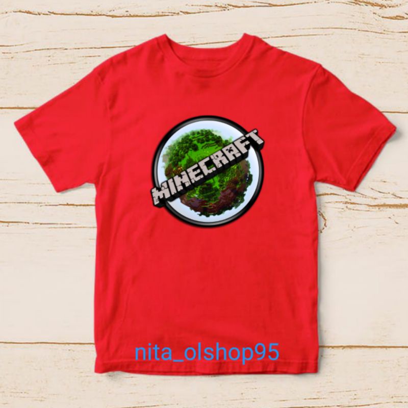 baju minicraft kaos anak Minecraft