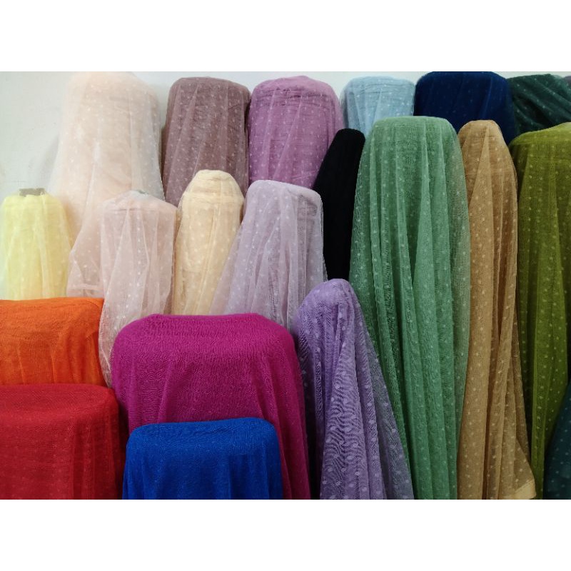 bahan/ kain tille dot