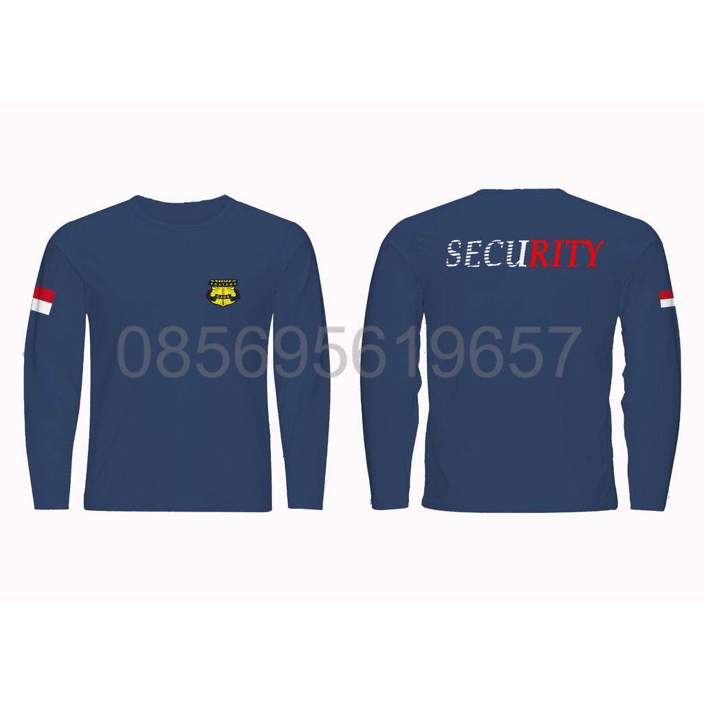 tshirt kaos tangan Panjang Security Satpam Terbaru original