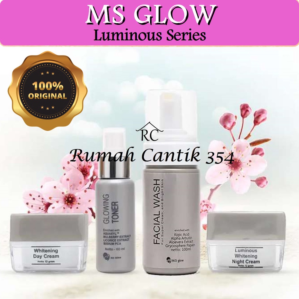 MS Glow Paket Wajah Luminous Series Basic Rumah Cantik 354 Paket Perawatan Yang Membantu Membuat Kulit Wajah Tidak Kusam