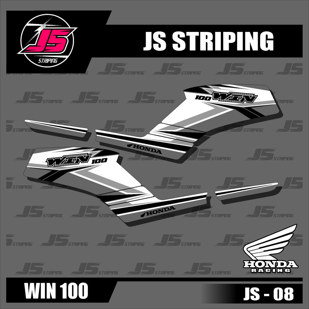 Stiker Striping Honda WIN 100 Desain Racing Road Race- Stiker Lis Variasi Motor WIN Kode JS-08