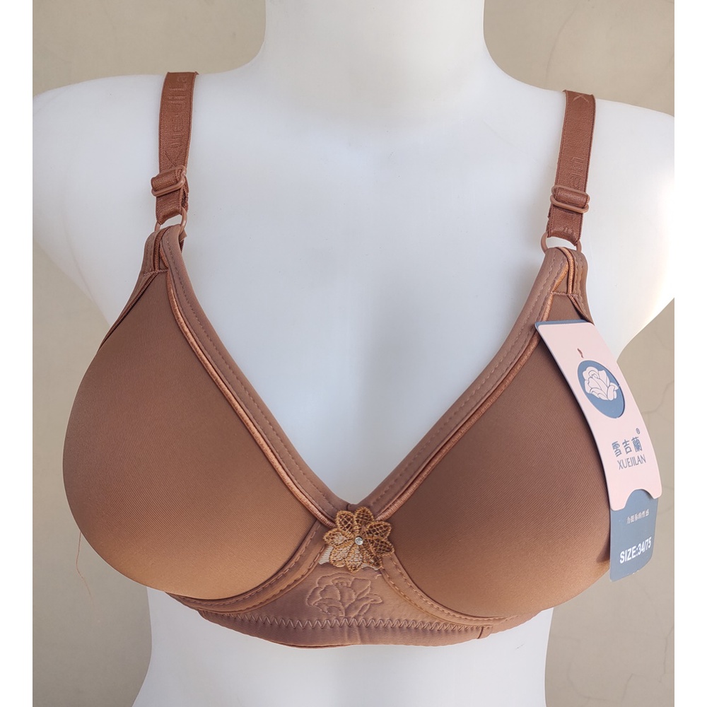 BH XUEJILAN Uk 34-40 Kancing 2 Cup A Dewasa Tanpa Kawat Busa Sedang