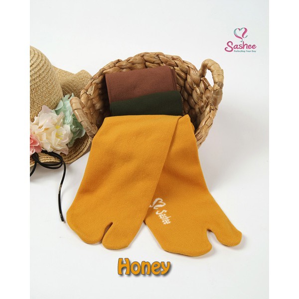 Kaos Kaki Wanita Jempol Dewasa Panjang Warna Polos Muslimah Sashee Original Sepasang All Size-Honey