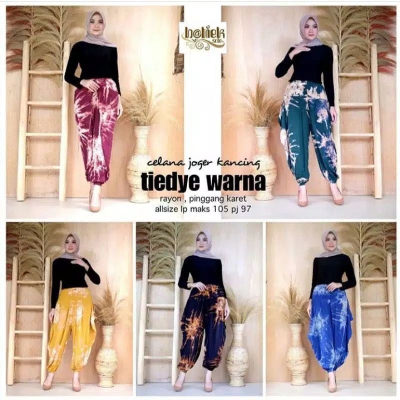 SALE!!! ABISIN STOK!!! Celana Joger Tiedye Warna modern kasual