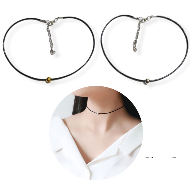 Kalung Choker Tali Metalic Beads Rope Simple Choker Necklace Basic