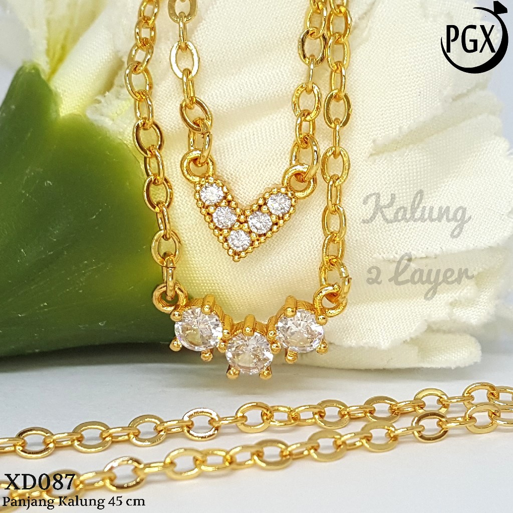 PGX Kalung Wanita Xuping Perhiasan Lapis Emas Aksesoris Fashion Premium - XD087