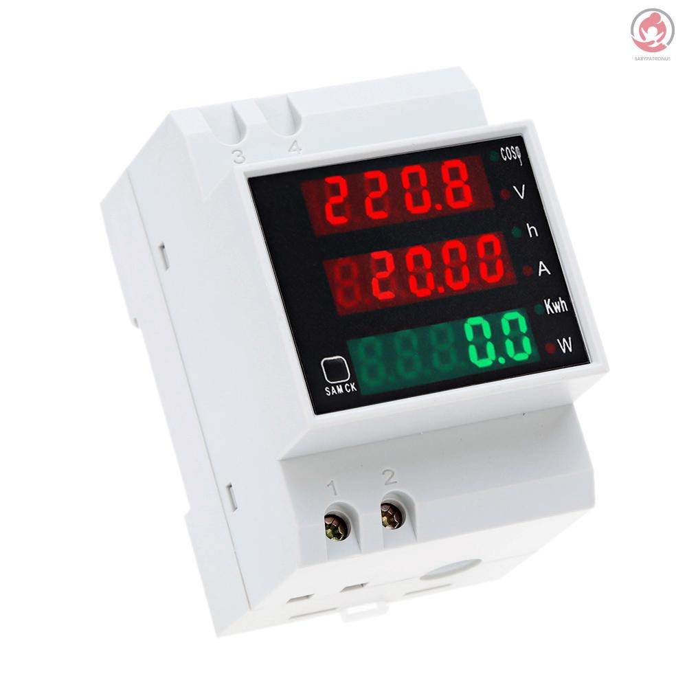 POWER Voltmeter Ammeter Digital Multifungsi Ac80-300V 100a Din Rail