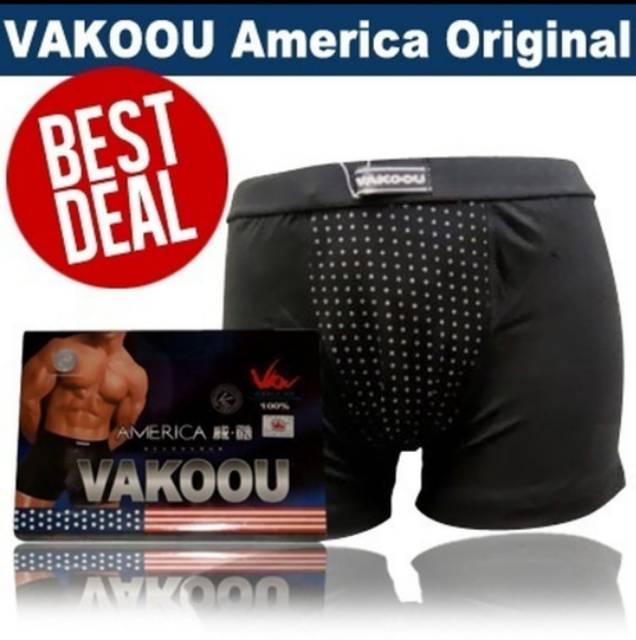 VAKOOU CELANA DALAM BOXER KESEHATAN PRIA ORIGINAL AMERICAN VAKOOU MAGNETIC FIBER