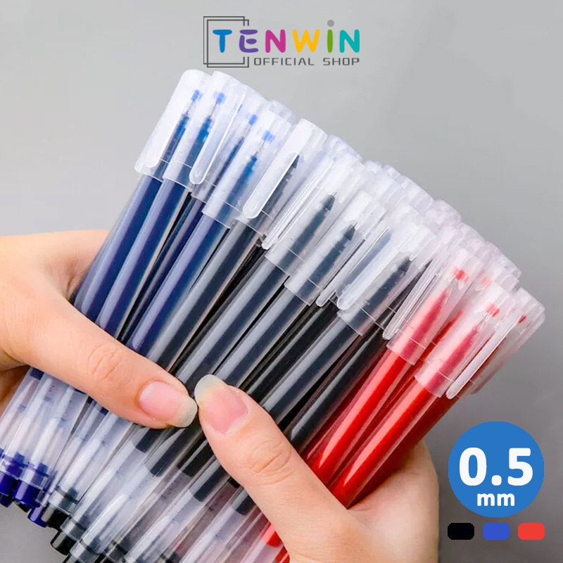 

Gel Pen Pulpen Gel Kapasitas tinggi Warna Hitam/Biru 0.5mm-Tenwin