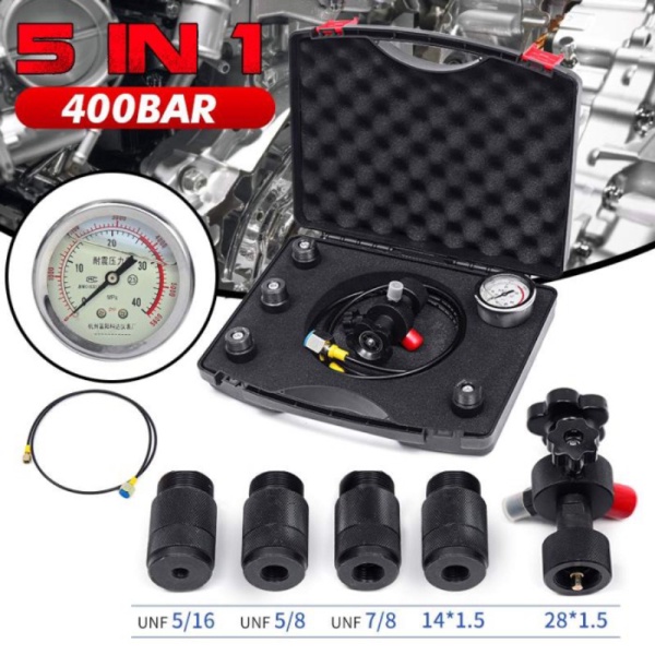 

Dijual 400Bar 6000Psi Pressure Gauges Test Kit Five Type Adapter Gauges Set H Diskon