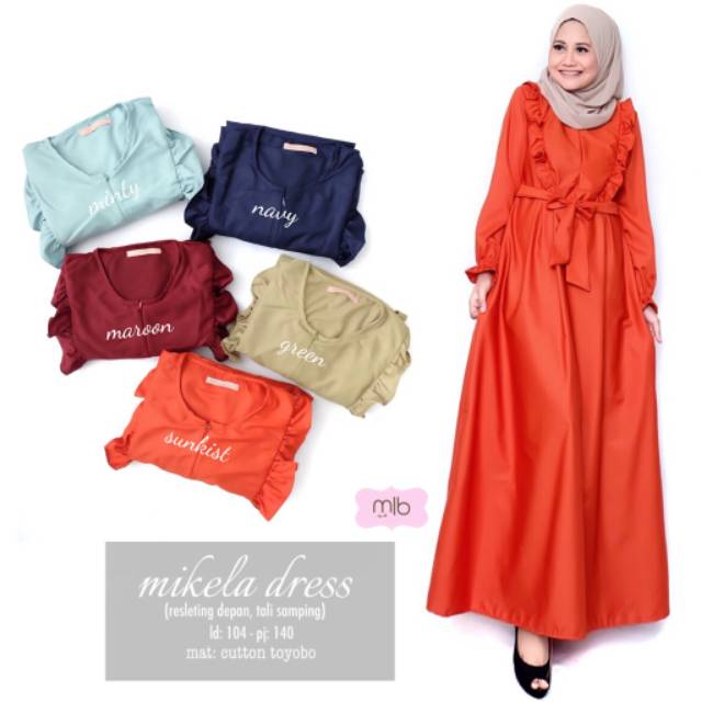 RESTOK !!! Mikela maxy dress muslim ori mlb / malabis