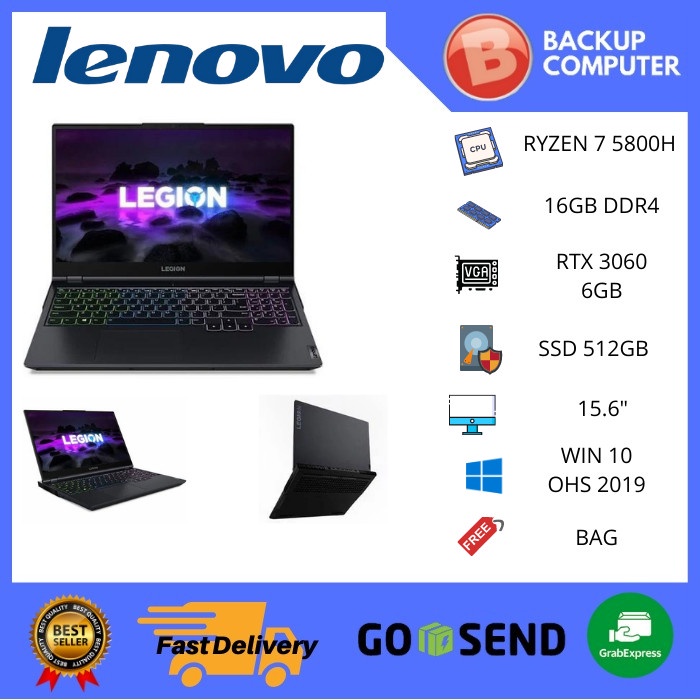 LENOVO LEGION 5 15 RYZEN 7 5800H 16GB 512GB SSD