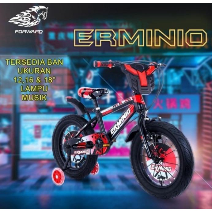 Sepeda Anak Bmx Erminio 16" Ban Jumbo 3.0 Dengan Musik Lampu(4-7Tahun) Hot R10