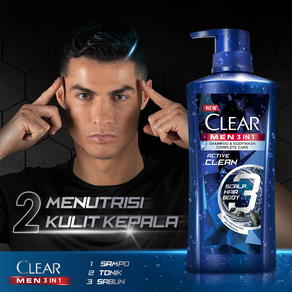 Clear Shampo 3 in 1 active clean 160 ml