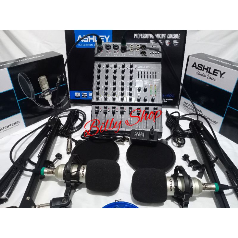 Paket Podcast Ashley 2 Mic Mixer Remix 602 Mic Studio Voice 2 Orang