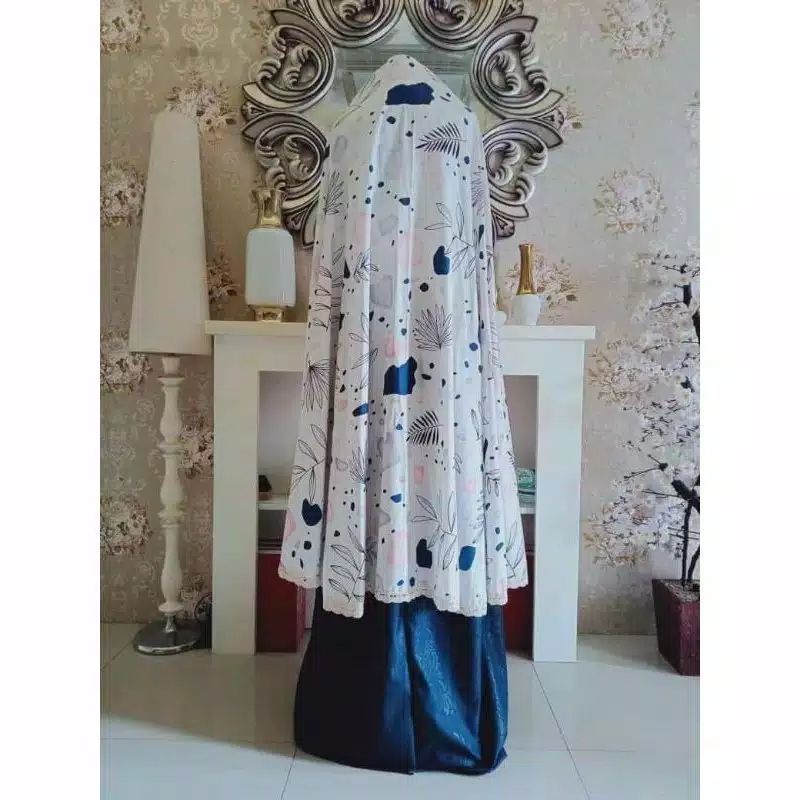 MUKENA DEWASA EMBOS JUMBO MEWAH PREMIUM Daily katun renda rajut motif bunga | mungkena traveling tra