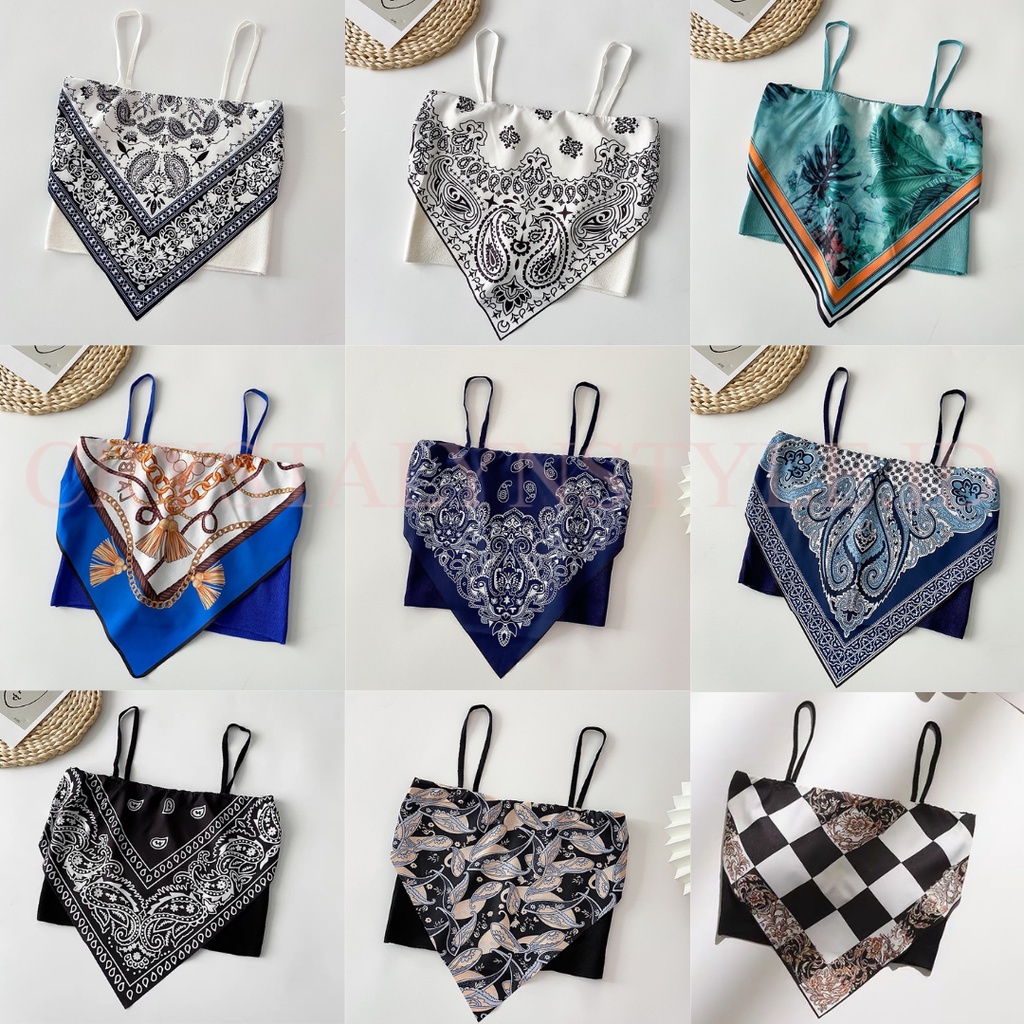 *IMPORT* Tank Top BKK / Crop Top Model Bandana Vintage / Retro