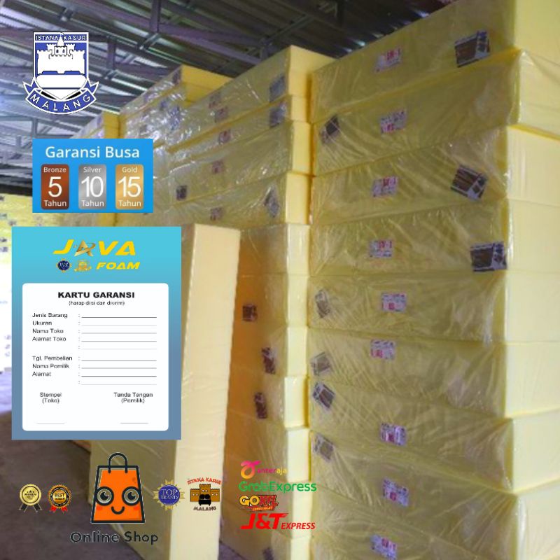 KASUR BUSA SUPER YELLOW LEMBARAN 120X200X10cm KASUR SPON paket bantal guling set ISTANA KASUR offici