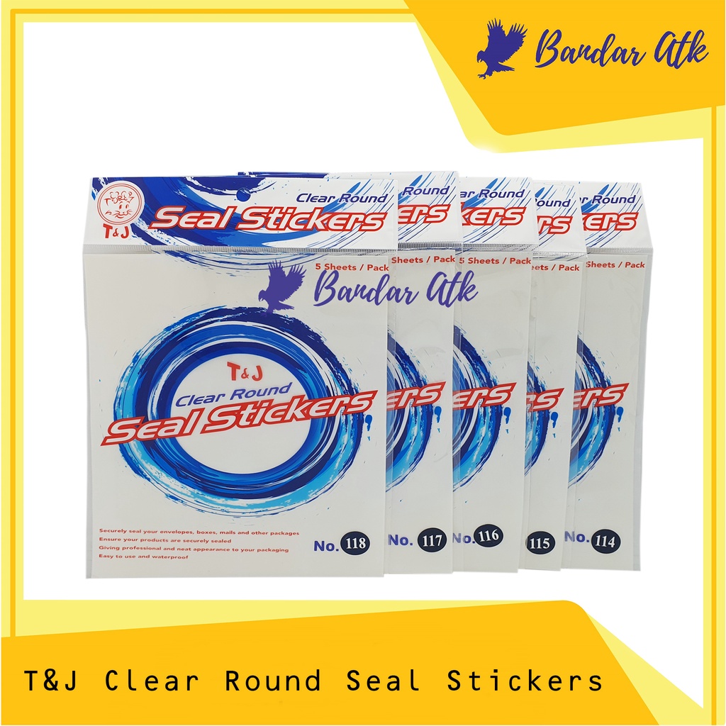 

Clear Round Seal Sticker Tom & Jerry Sticker Bulat Bening [1 PAD]