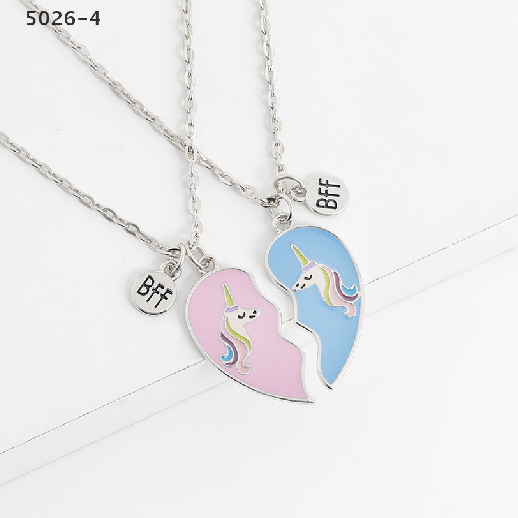 5026-4 Best Friends Necklace Broken 2 PCS Unicorn Love Stitching Friendship Necklaces 5026-4