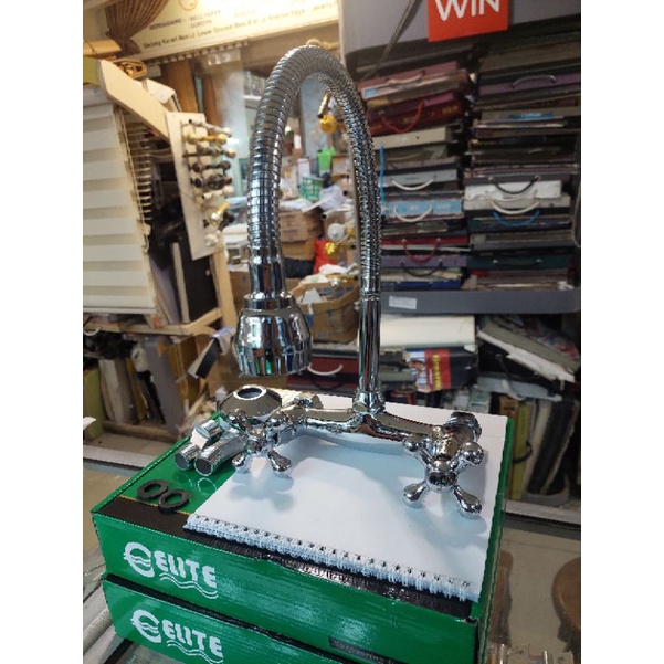 Kran Sink Cuci Piring Flexible Panas Dingin elite e-3317 / Kran Sink Panas Dingin Tembok