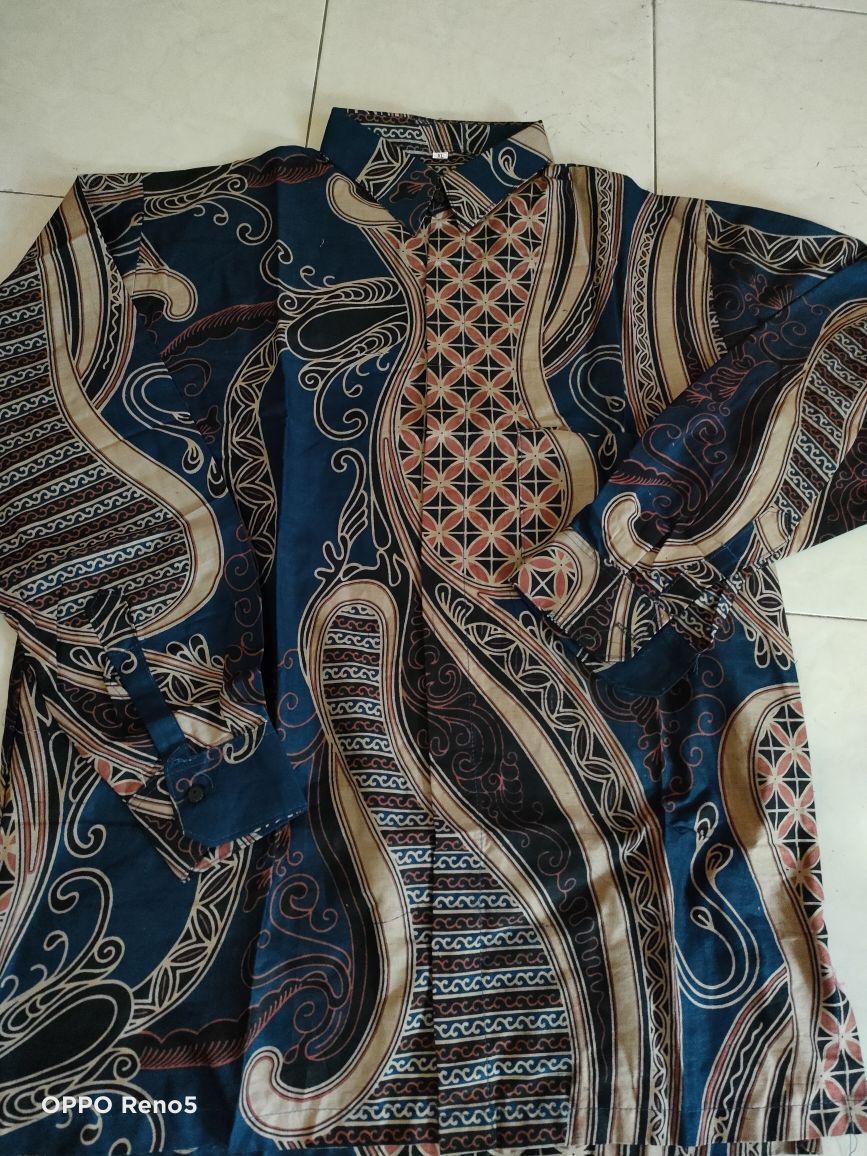 Batik Pria Lengan Panjang Batik Azmil Hrb026 Motif Keratonan Kode 002 Size M L Xl Xxl Reguler