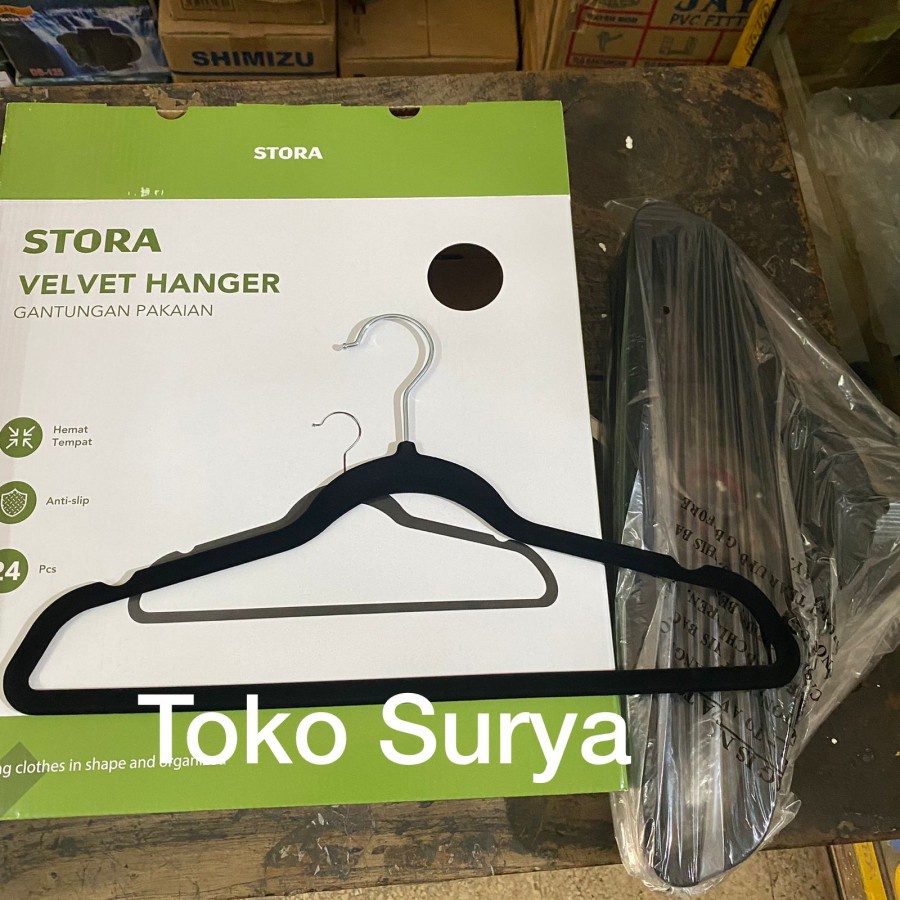 GANTUNGAN BAJU ACE HARDWARE  KRIS Set Gantungan Baju Hanger Velvet (Hanger Beludru) 24pcs GANTUNGAN 