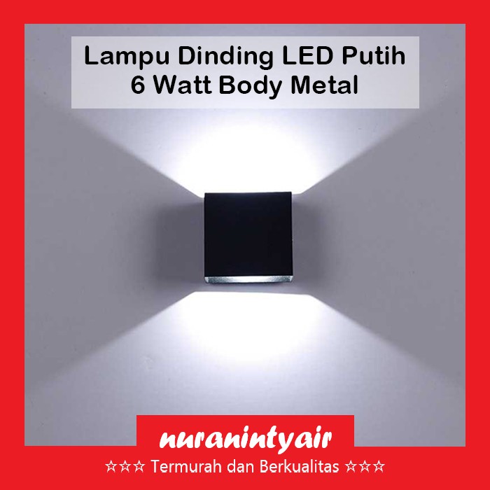 Lampu Dinding Minimalis 6W Putih - Lampu Dinding Tempel Alumunium