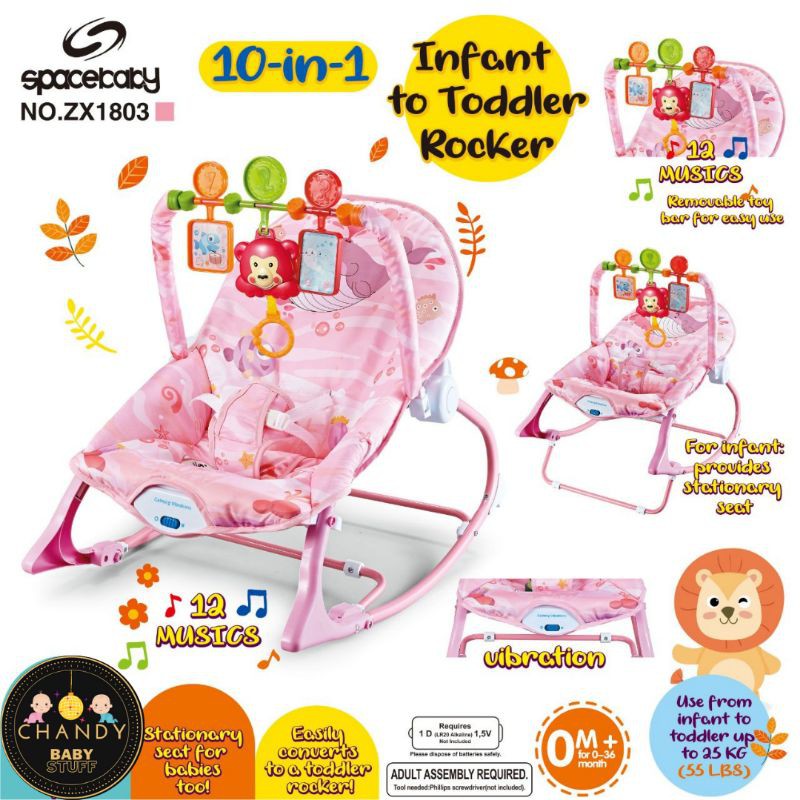 BOUNCER SPACE BABY ZX 1803 (10 IN 1), BOUNCER SPACE BABY SB 1703 (10 IN 1), SMARTSTART 10 IN 1 INFANT TO TODDLER ROCKER