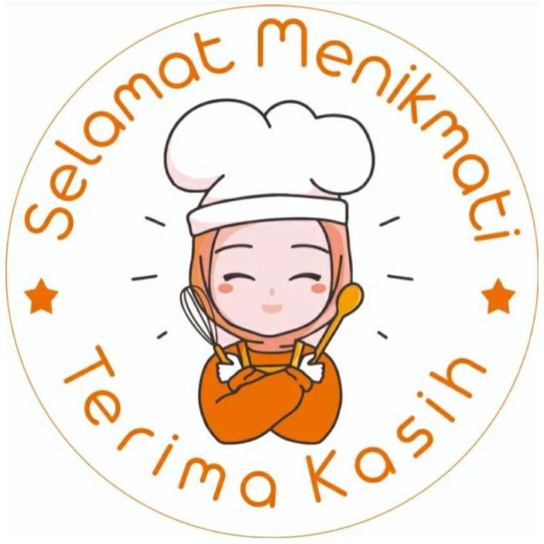 

100 pcs*sticker selamat menikmati uk 3,5(bahan chromo)