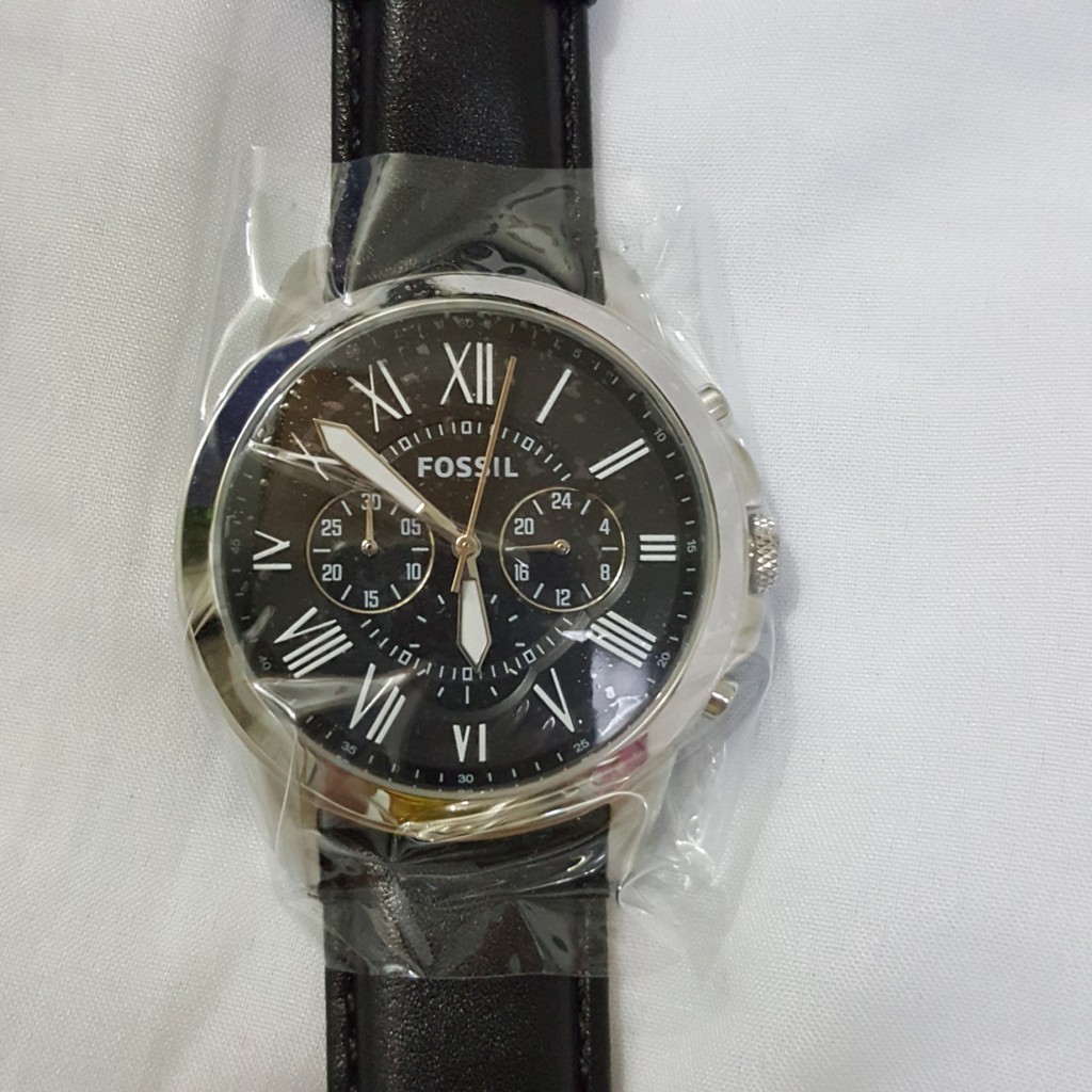 Jam Tangan Fossil Pria FS4812 Original hitam silver chrono jam tangan analog kulit asli pria fossil