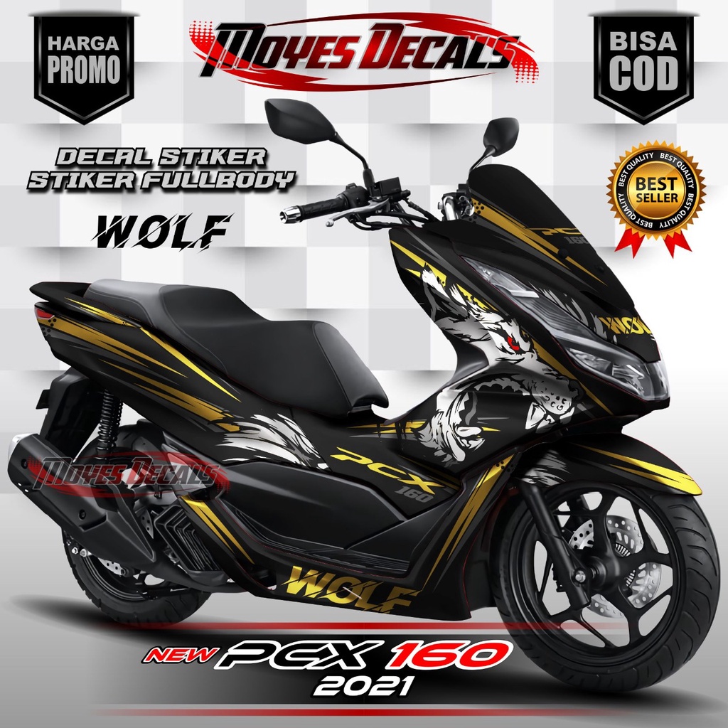 Decal PCX 160 2021 Wolf Moon Light Gold Colors