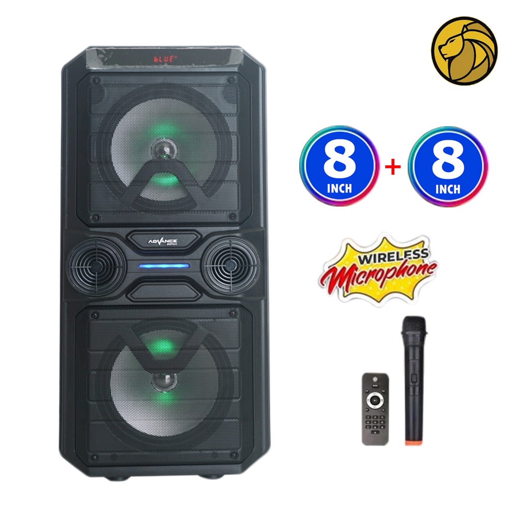 Speaker Advance Dual 8 Inch K8D + Microphone Wireless / Bluetooth Meeting Speaker