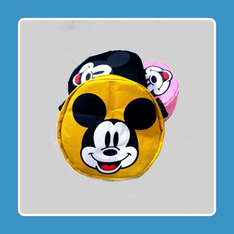 Tas Selempang anak Karakter Lucu Mickey Mouse Tas Anak Perempuan mini Sling bag Bulat EMOEMO