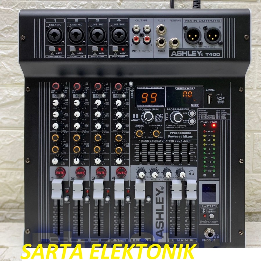 Jual Power Mixer Ashley T400 Original 4 Channel Bluetooth USB
