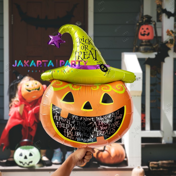 Balon Foil Kepala Labu / Balon Karakter Halloween / Balon Halloween