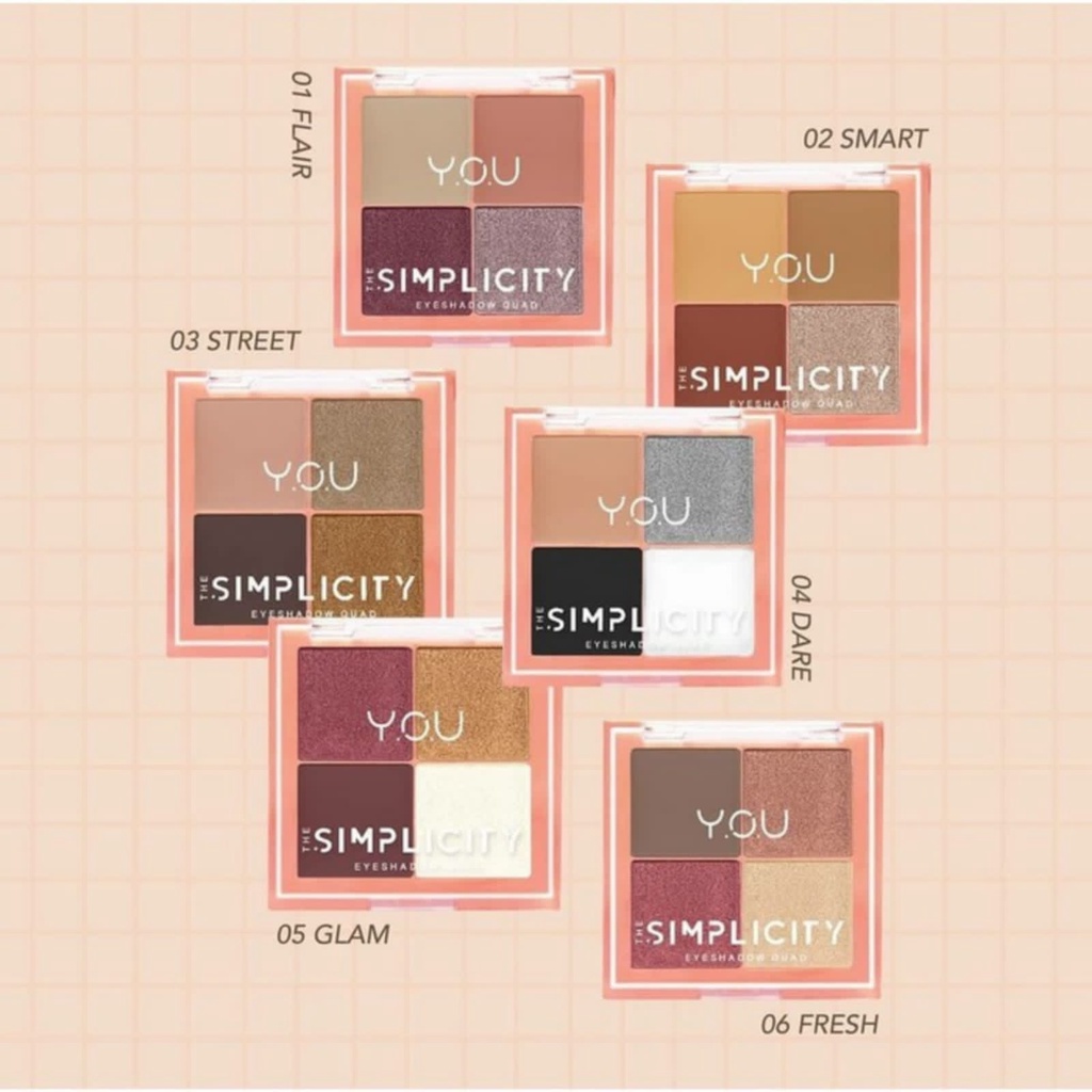 ☘️Yuri Kosmetik☘️ YOU The Simplicity Eyeshadow Quad
