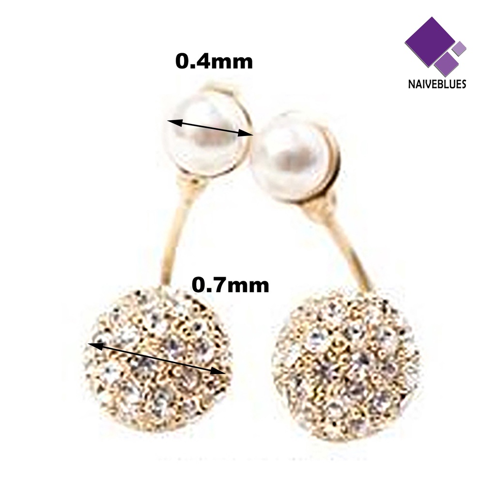 1 Pasang Anting Stud Mutiara Tiruan Bahan Alloy Untuk Wanita