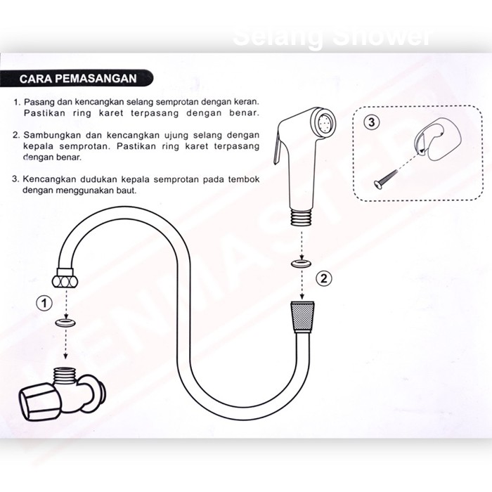 Selang Jet Shower 1.5 m / Kenmaster Selang Shower Flexible Hose Crum