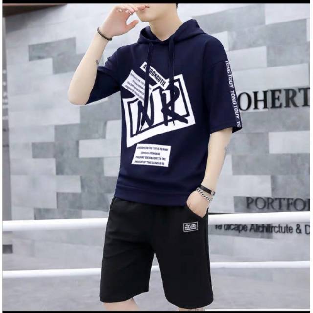 MKKM10 BAJU PRIA NR LENGAN PENDEK SWEATER HOODIE PRIA