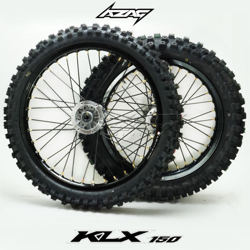 BAN SET KLX DTRACKER 150 CROSS TRAIL VELG TK RACING 21/18 TROMOL ORIGINAL 80/100/ 100/100