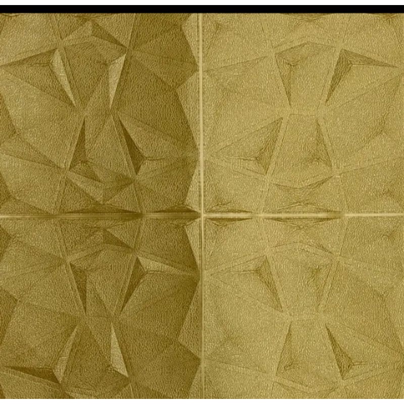 Wallpaper Foam 3D Motif Diamond 70x70cm Tebal 5mm-Diamond Gold