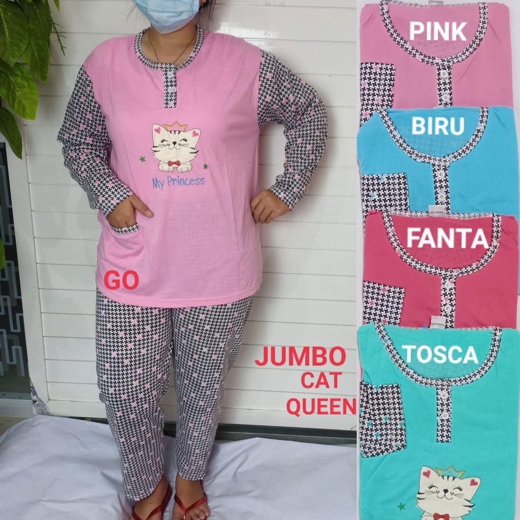 gof BABYDOLL  Bobo PP Dewasa Jumbo Setelan Baju Tidur Busui Celana Panjang Lengan Panjang Piyama