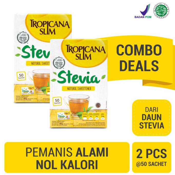 

Cuci Gudang Awal Tahun Twin Pack (2 Pcs) - Tropicana Slim Stevia 50 Sachet Diskon