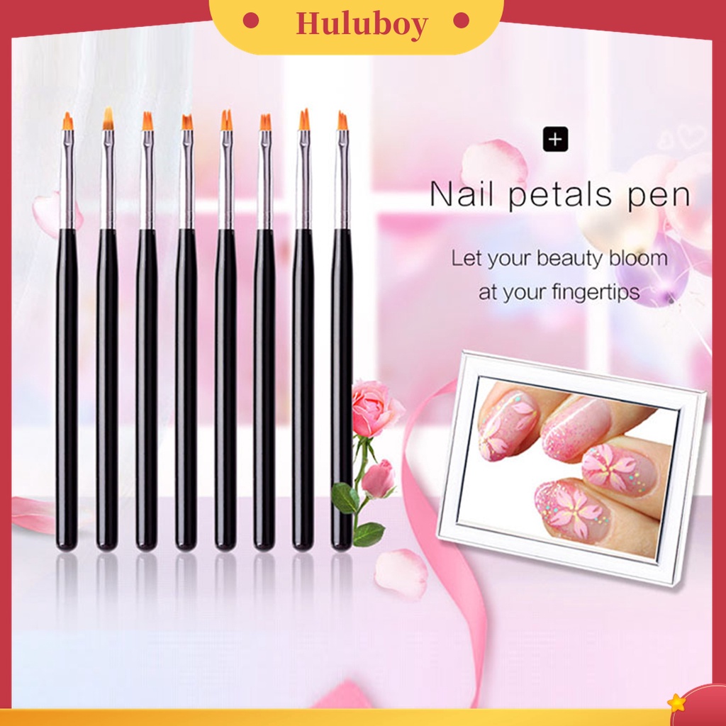 Huluboy Huluboy♡ Pen Brush Gambar Nail Art Gagang Pendek Portable Aneka Bentuk Untuk Manicure