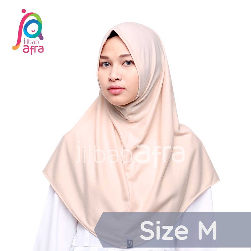 Jilbab Syifa Size M - Bergo Syiria Non Pet Jilbab Afra (Arfa) - Hijab Instan Bahan Kaos, Adem, Lembut &amp; Nyaman