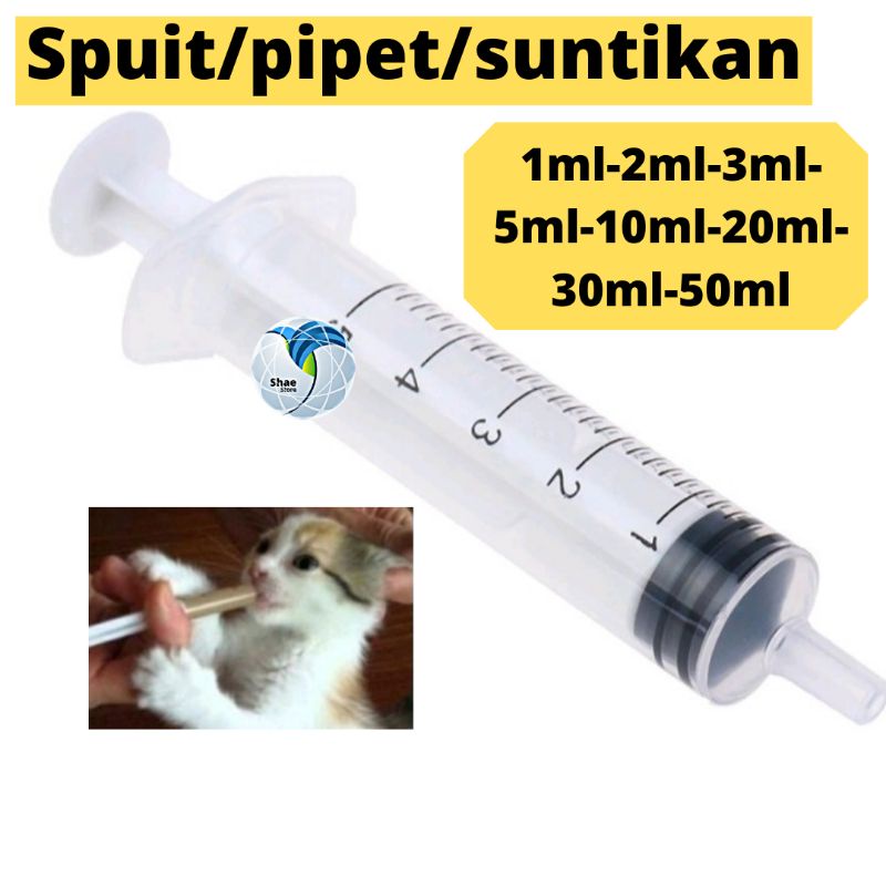 Spuit Spetan Suntikan Pipet 1ml Pendorong obat makanan minum kucing anjing