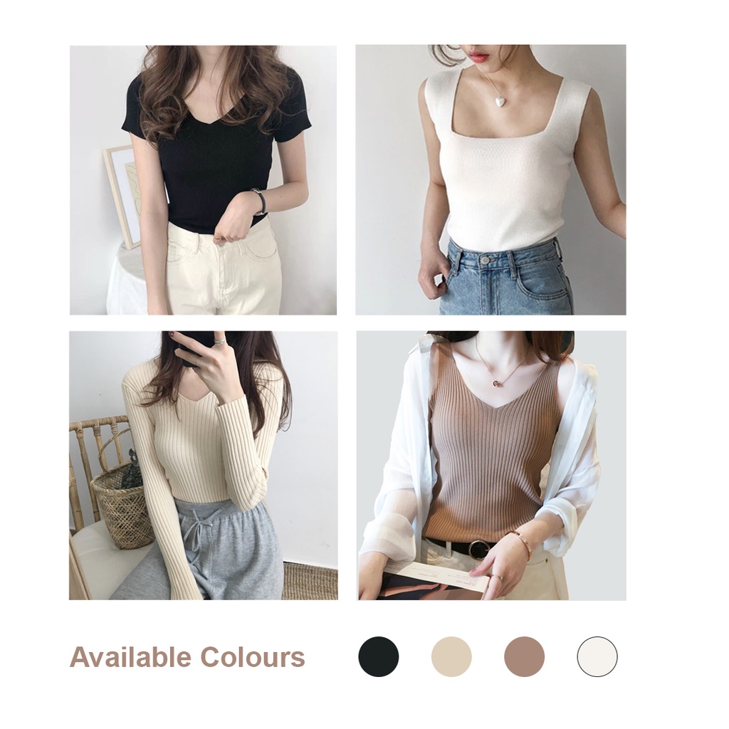 KNIT HALUS BASIC ATASAN KOREA