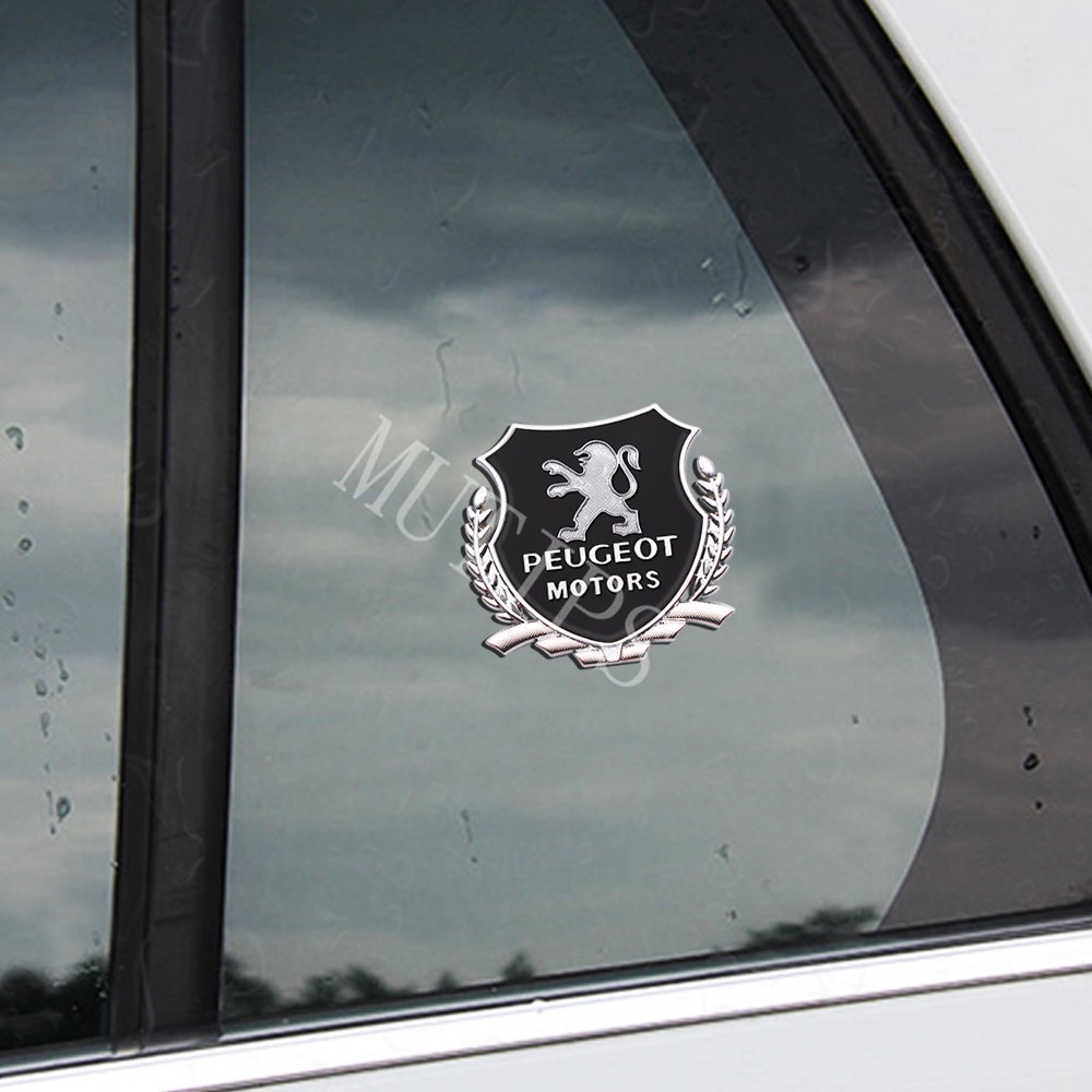 2pcs Stiker Emblem Logo Peugeot 3D Bahan Metal Untuk Dekorasi Mobil 2008 3008 508 408 206 208 207 307 308 5008 406